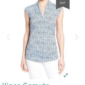 Vince Camuto Ruched V -Neck Blouse
